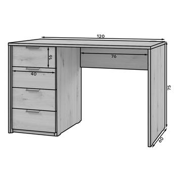 Psací stůl BRODLA dub artisan, šířka 120 cm 7