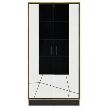 Vitrína BROLO dub catania/bílá, šířka 107 cm 2