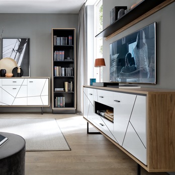 Nástěnná police BROLO dub catania/černá, šířka 197 cm 1