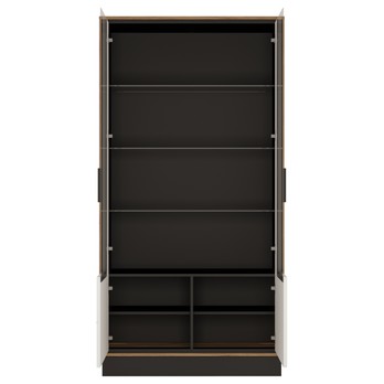 Vitrína BROLO dub catania/bílá, šířka 107 cm 3