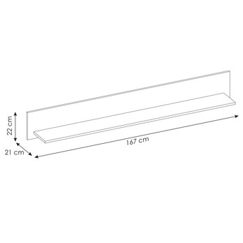 Nástěnná police BROLO dub catania/černá, šířka 167 cm 7