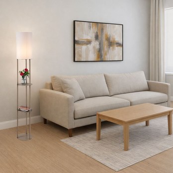 Stojací lampa BRONN 2 hnědá/bílá 1