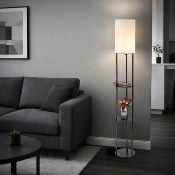 Stojací lampa BRONN 2 černá/bílá 1