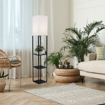Stojací lampa BRONN černá/bílá 1