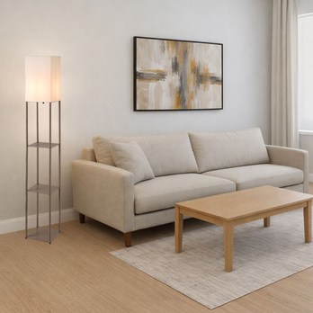 Stojací lampa BRONN hnědá/bílá 1