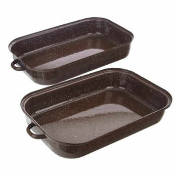 Pekáč s víkem BROWN smalt, hnědá 4