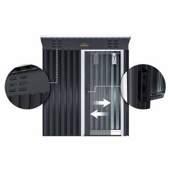 Zahradní domek BRUK antracitová, 185x165x90 cm 3