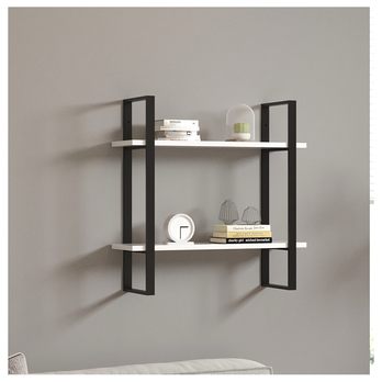 Nástěnný regál BUBA bílá/černá 1