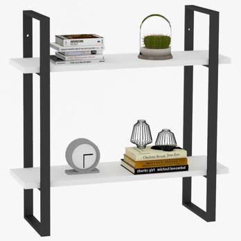 Nástěnný regál BUBA bílá/černá 2