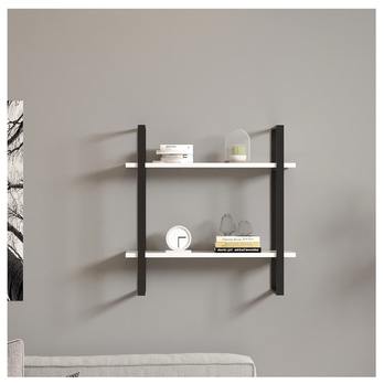 Nástěnný regál BUBA bílá/černá 3