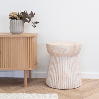 Zahradní přístavný stolek BUNN přírodní, průměr 37 cm 1