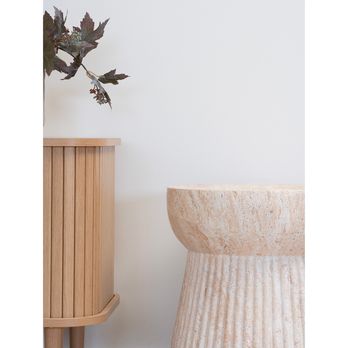 Zahradní přístavný stolek BUNN přírodní, průměr 37 cm 3