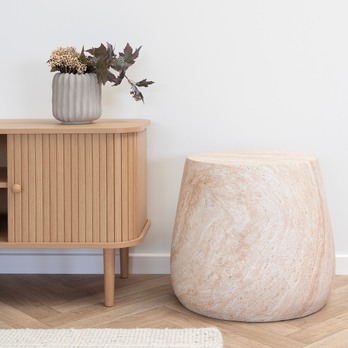 Zahradní přístavný stolek BUNN přírodní, průměr 48 cm 1