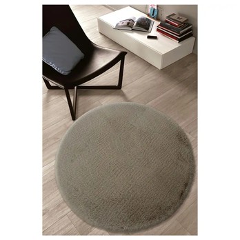 Koberec BUNNY tmavě hnědá, průměr 120 cm 1