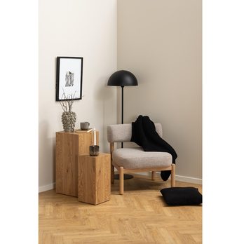 Křeslo BURLEY béžová/dub 2