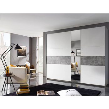 Šatní skříň CADENCE II alpská bílá/imitace betonu, šířka 261 cm 1