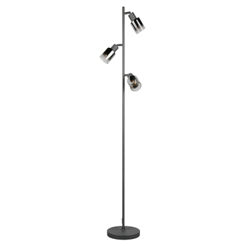Stojací lampa CADIZ černá/kouřové sklo 2