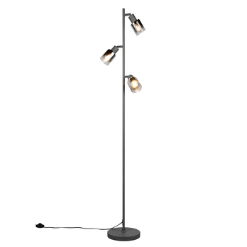Stojací lampa CADIZ černá/kouřové sklo 3