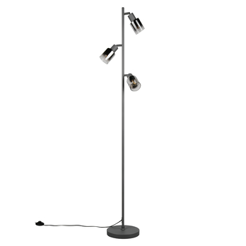 Stojací lampa CADIZ černá/kouřové sklo 4