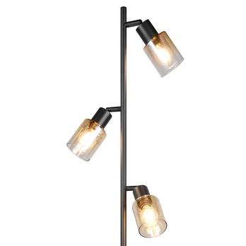 Stojací lampa CADIZ černá/jantarové sklo 1