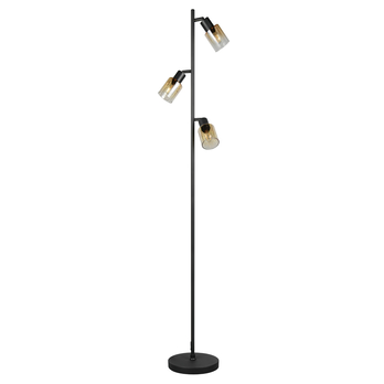 Stojací lampa CADIZ černá/jantarové sklo 2