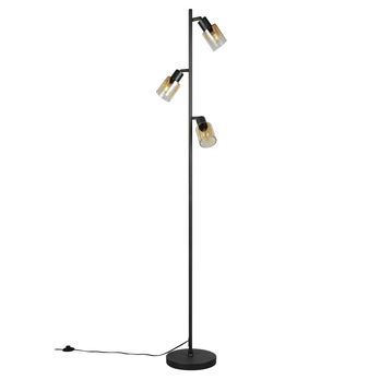 Stojací lampa CADIZ černá/jantarové sklo 4