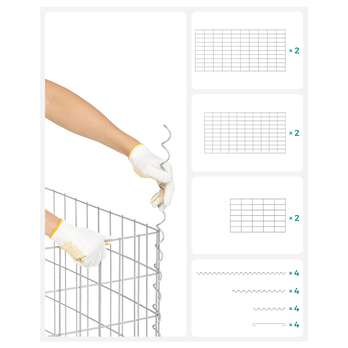 Gabionový koš CAGE stříbrná, 100x30x50 cm 2
