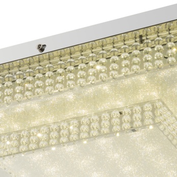 Stropní LED svítidlo CAKE 1 chrom/akryl, šířka 38 cm 1