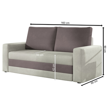 Pohovka CALLIOPE světle šedá/tmavě šedá 5