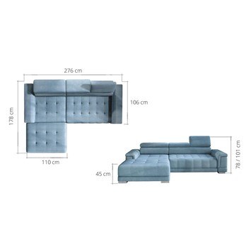 Sedací souprava CAMPO MINI levá, zelená 4