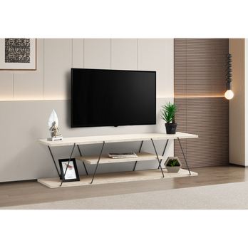 TV stolek  CANAZ béžový mramor/černá 1
