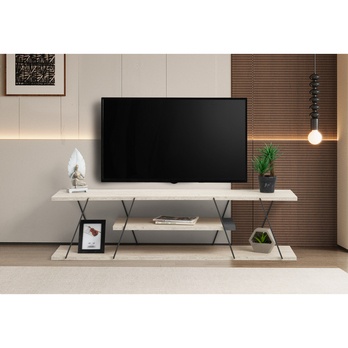 TV stolek  CANAZ béžový mramor/černá 4