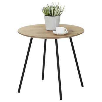 Přístavný stolek CANNETO dub/černá, ⌀ 48 cm 2