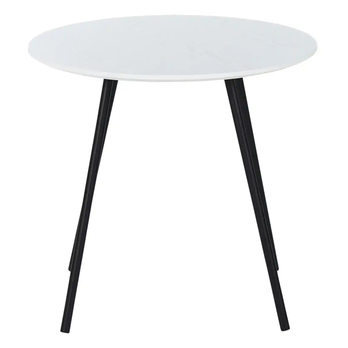 Přístavný stolek CANNETO bílá/černá, ⌀ 48 cm 2