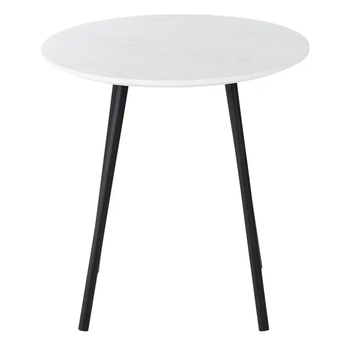 Přístavný stolek CANNETO bílá/černá, ⌀ 40 cm 2