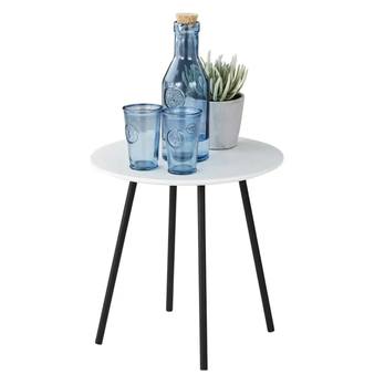 Přístavný stolek CANNETO bílá/černá, ⌀ 40 cm 1