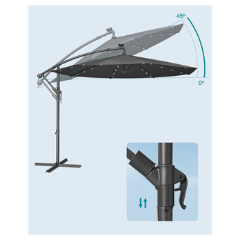 Slunečník CANTILE šedá 3