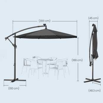 Slunečník CANTILE šedá 7