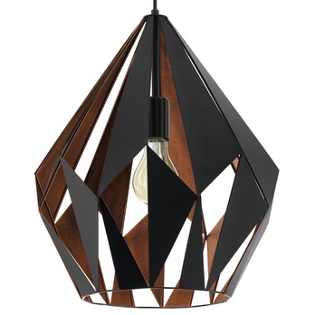 Závěsné svítidlo CARLTON 1 černá/měď, průměr 39 cm 1
