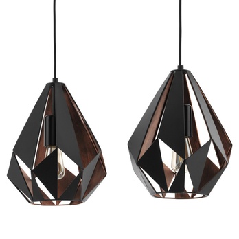 Závěsné svítidlo CARLTON 1 černá/měď, šířka 81 cm 1