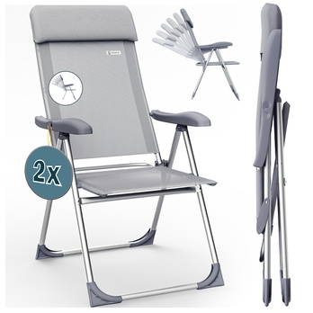 Zahradní židle CARRY šedá, set 2 ks 2