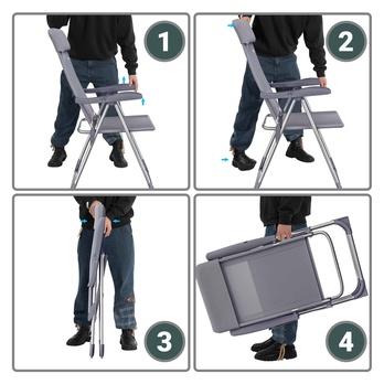 Zahradní židle CARRY šedá, set 2 ks 4