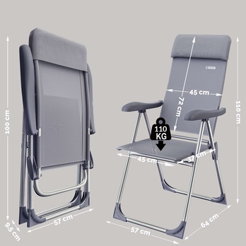 Zahradní židle CARRY šedá, set 2 ks 5