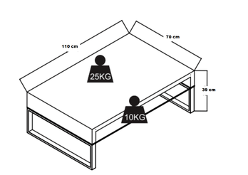 Konferenční stolek CARTER 2 dub/ocel/sklo 5