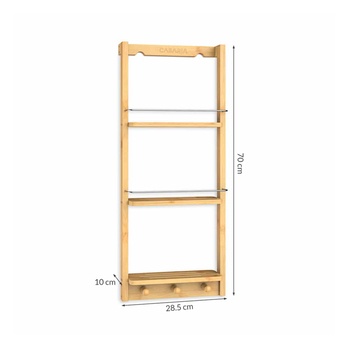 Nástěnný regál CASA 2 bambus 7