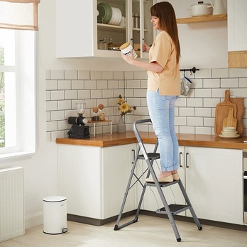 Skládací schůdky CASA 3 šedá/černá 1