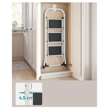 Skládací schůdky CASA bílá/černá, 3 stupně 2
