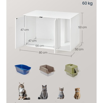 Skříňka na kočičí toaletu CAT 3 bílá 2