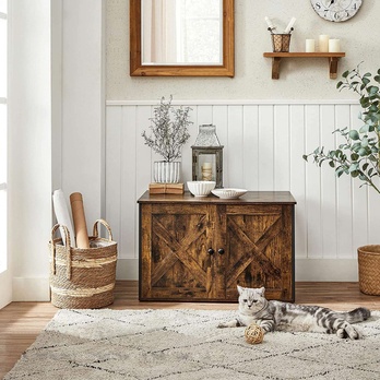 Skříňka na kočičí toaletu CAT vintage hnědo-černá 2
