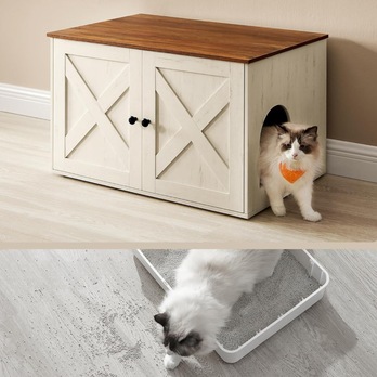 Skříňka na kočičí toaletu CAT hnědá/bílá 4